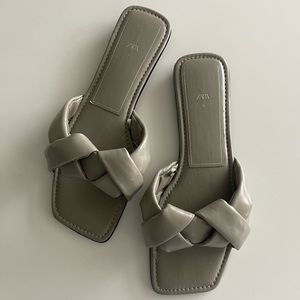 ZARA Woven Braided Flat Sandal